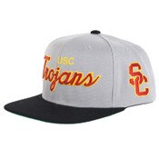 USC Trojans Gray and Black Team Script 2 Tone Snapback Hat